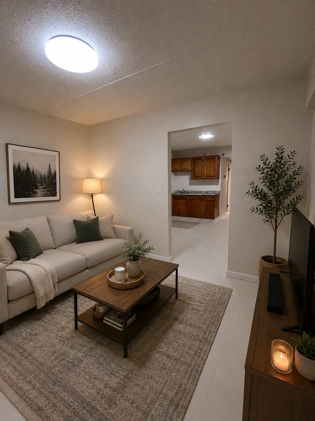Furnished studio interior